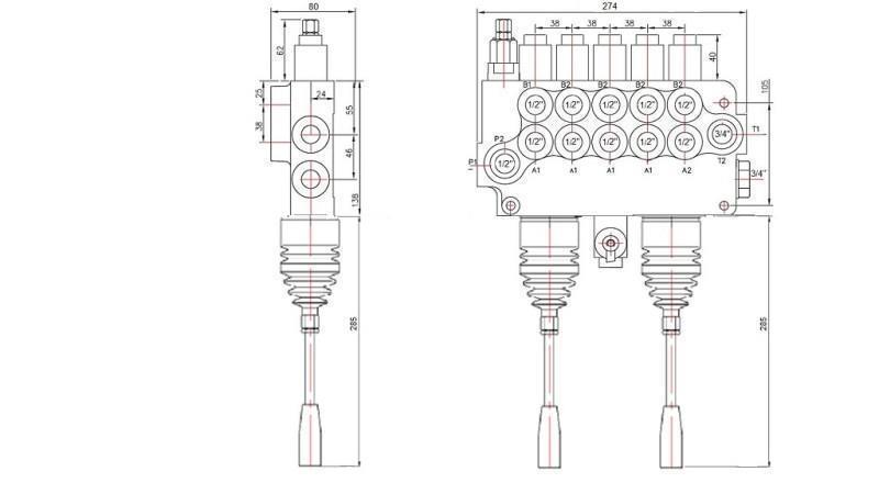 HID. VENTIL 5xP80   2x JOYSTICK