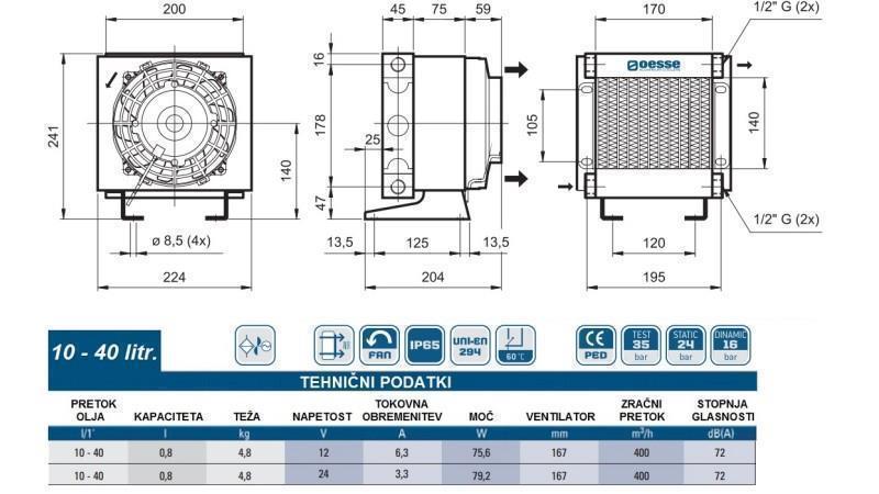 OLEJOVÝ CHLADIČ DC 12V HY01002 10-40 LIT