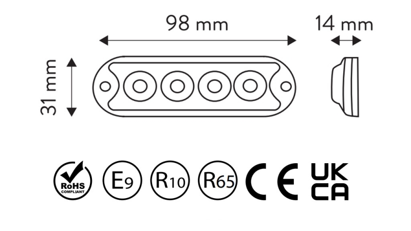 LED STROBOSKOPICKÉ SVĚTLO 12/24V