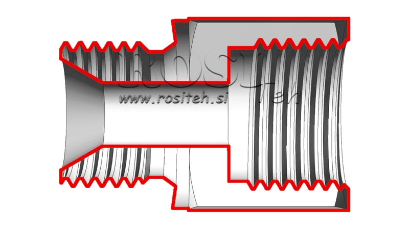 HYDRAULIKADAPTER MÄNNLICH-WEIBLICH 22x1,5-1/2