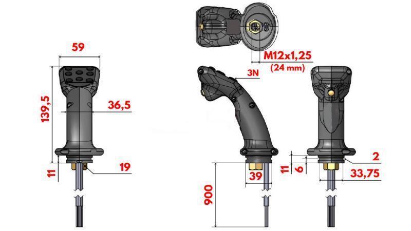 NUOTOLINIS VALDYMO JOYSTICKAS - 8 MYGTUKAI