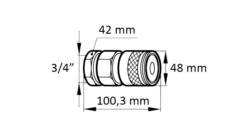 SZYBKOZŁĄCZE KOPARKI FFH ŻEŃSKIE 3/4 48MM