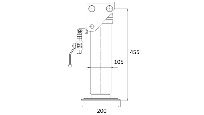 PATTES HYDRAULIQUES UNIDIRECTIONNELLES 300mm - 5.000kg