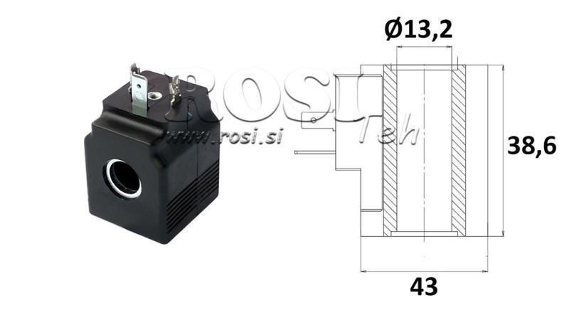 ELEKTROMAGNETICKÁ CIEVKA 24V DC - SAE08 - fi 13.2mm-38.6mm 22W