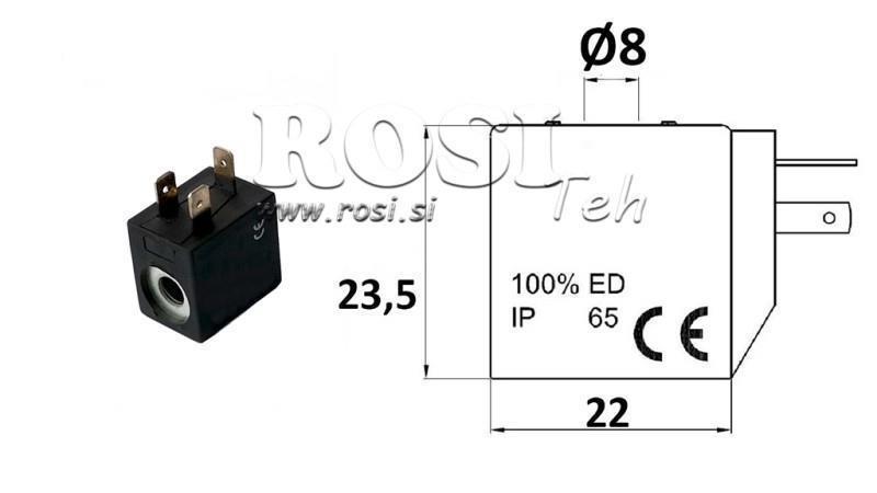ELEKTROMAGNETICKÁ CIEVKA 230VAC PRE VENTIL - fi 8mm-23.5mm 3W