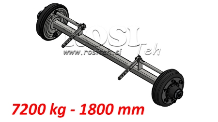 OS PRZYCZEPY 7200 KG Z HAMULCAMI (1800 MM)