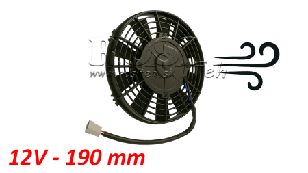 WENTYLATOR OSIOWY 190MM WDMUCHUJĄCY 12V