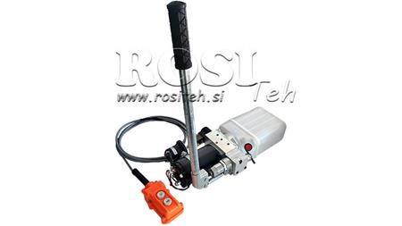 MINI HYDRAULINEN YHDISTELMÄ 24V DC - 0.8kW = 0.5cc - 1.5 lit - yksivaiheinen yksikkö (PVC) käsipumpulla
