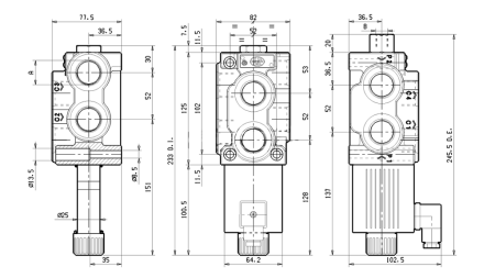 6 potni ventil 3/4 (6/2) 12V - 140lit