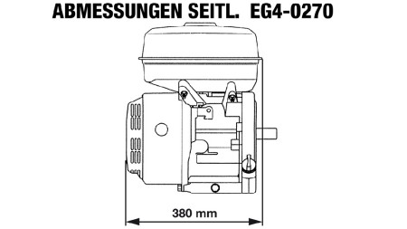 benzininis variklis EG4-270cc-6.56kW-8.92AG-3,600 RPM-H-KW25x88.2-rankinis paleidimas