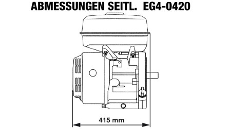 benzininis variklis EG4-420cc-9.6kW-13.1HP-3,600 RPM-H-KW25x88.5-rankinis užvedimas