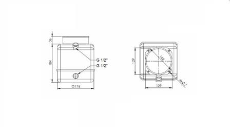 PVC RESERVOIR ROLL PP 4 LITER HORIZONTAL-VERTRIKAL-Abmessungen