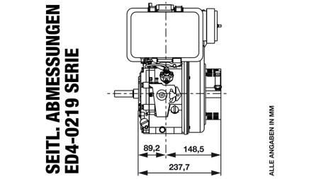 naftový motor 219cc-3.13kW-3,600 RPM-E-KW20x53-elektrický štart
