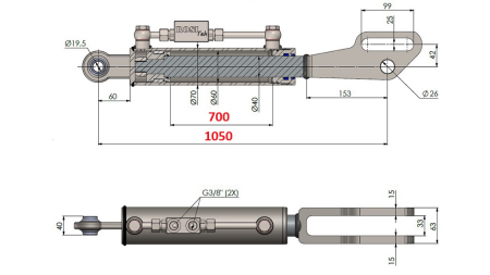 2TON. EMELŐ FŰGGESZTŐKAR POINT 60/40-350 (700mm-1050mm)