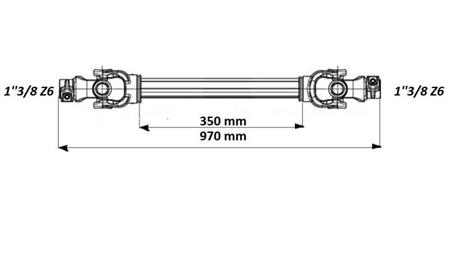 ECO CARDAN 970mm 70-110HP LAMELLA - mitat