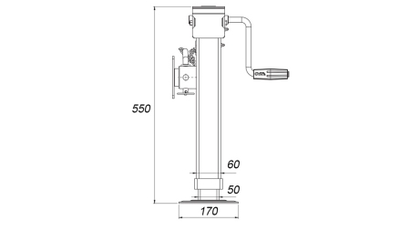 GWINTOWANA NOGA WSPORCZA Z FLANGĄ 350mm - 1.000kg