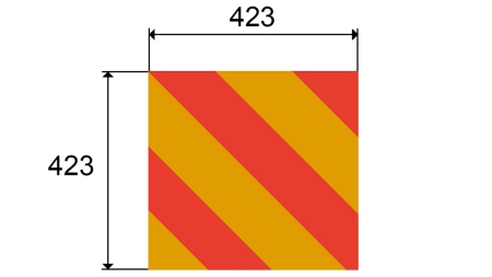 HLINÍKOVÁ VÝSTRAŽNÁ ZNAČKA dim.423x423mm