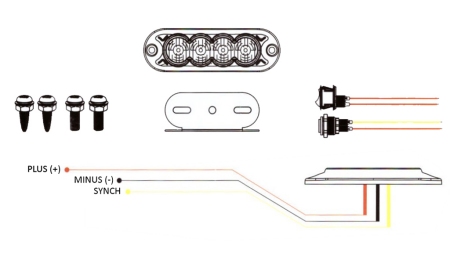 LED STROBOSKOPICKÉ SVĚTLO 12/24V
