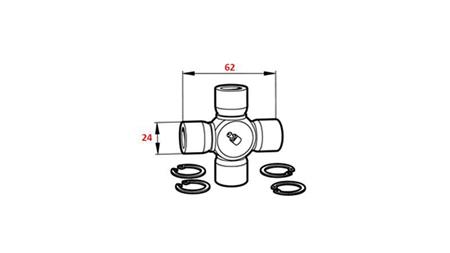 KRUIS F-24.00X62.00 VOOR ECO CARDAN 790mm 35-60HP STANDAARD