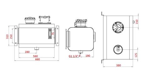 REZERVOR METALIC SUPERIOR 60 Lit 310x380x560mm