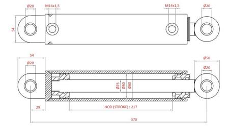 HIDRAULISKAIS STŪRES CILINDRS FIAT-NEW HOLLAND OEM-5189892