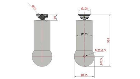 TELESKOPSKI CILINDAR - MEILLER KIPPER 5 STUPNJEVA 175mm - 15 tona hod 1560mm