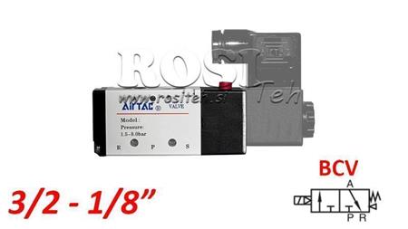 ELEKTRYCZNY ZAWÓR PNEUMATYCZNY 3/2 MONOSTABILNY 1/8 PRT-0532-BCV