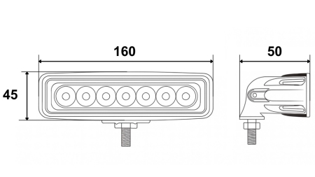 LED DARBO ŠVIESA - ŠVIESA 6 LED 18W 12V-24V