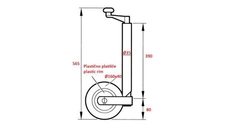 NOGA S NITOM S TOČKOM ZA PRIKOLICE 35mm 75 kg