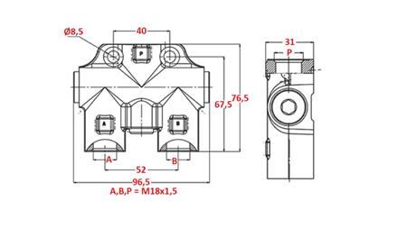 ХИДРАВЛИЧЕН ВАЛВ ЗА МАРКЕР ЕДИНИЧЕН M18x1.5