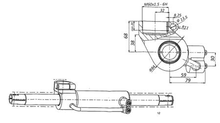 HYDRAULICKÝ RIADIACI CYLINDER MASSEY FERGUSON OEM-6202491M91