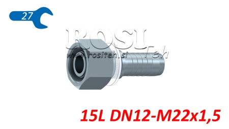 HIDRAVLIČNI PRIKLJUČEK DKOL 15 L ŽENSKI DN12-M22x1,5