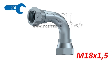 HIDRAULIČNO KOLJENO 90° ŽENSKI-ŽENSKI M18x1,5
