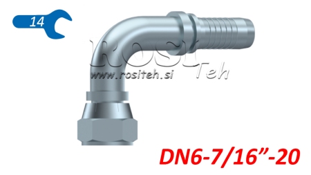 HYDRAULICKÁ PRÍPOJKA DKJ JIC74° SAMICA – KOLENO 90° DN6-7/16-20
