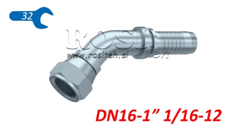 HYDRAULICKÁ PRÍPOJKA DKJ JIC74° SAMICA – KOLENO 45° DN16-1 1/16-12
