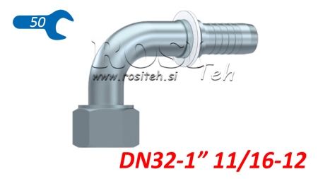 HYDRAULIC FITTING DKORFS FEMALE ELBOW 90° DN32-111/16-12