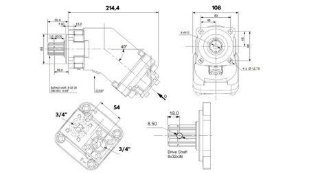 HYDRAULISK GJERDINGSPUMPE 65CC BANANA