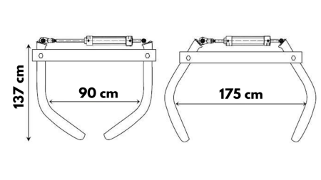 PINZAS PARA PACAS 175CM 1000KG