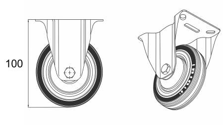 75 mm RATAS SU FIXUOTA PAGRINDU