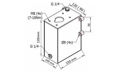 REZERVOR 1L PENTRU POMPA MANUALĂ - dimensiuni