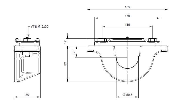 DRŽIAK PRE TELESKOPICKÝ CYLINDER FI50-A