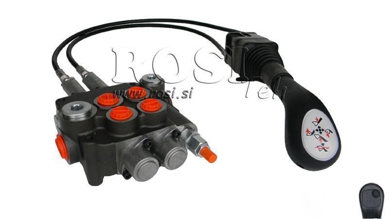 JOYSTICK 1x TLAČIDLO S KLADKOU 1 m A HYDRAULICKÝ VENTIL 2xP80 l.