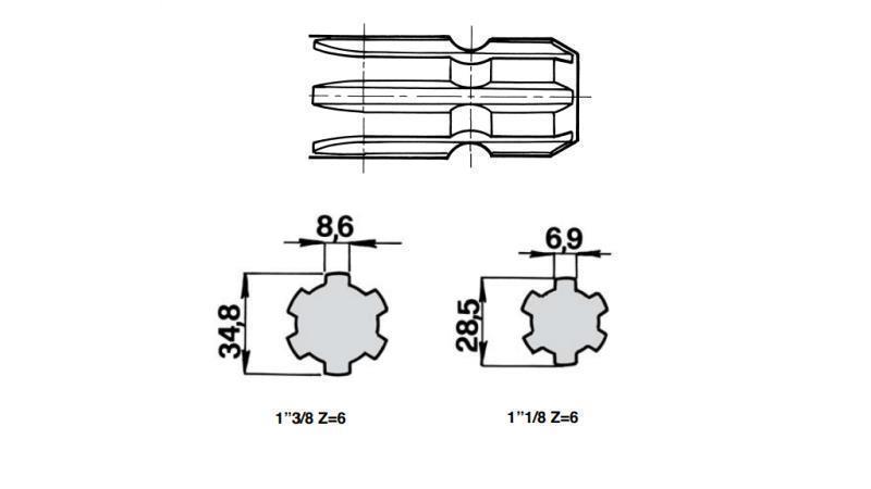 ADAPTADOR CARDÁN 1''3/8 a 1''1/8